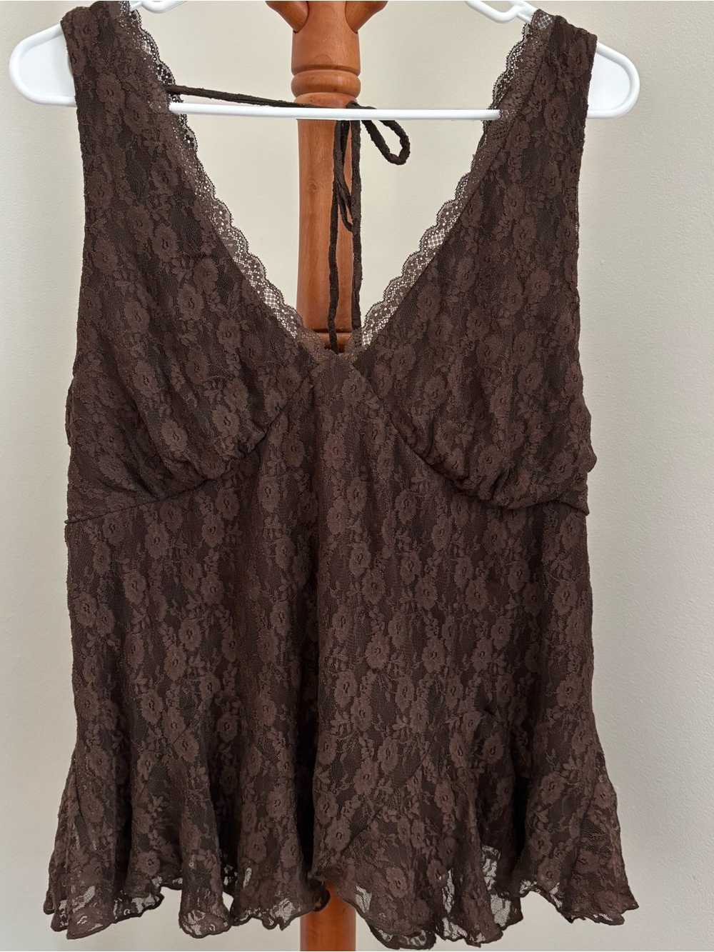 No Boundaries Brown Lace V-Neck Chemise